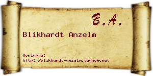 Blikhardt Anzelm névjegykártya
